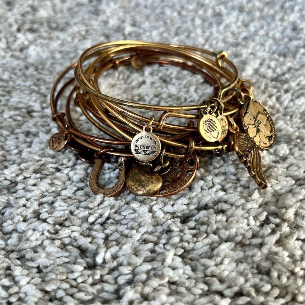 Alex and Ani charm bangles set of 9